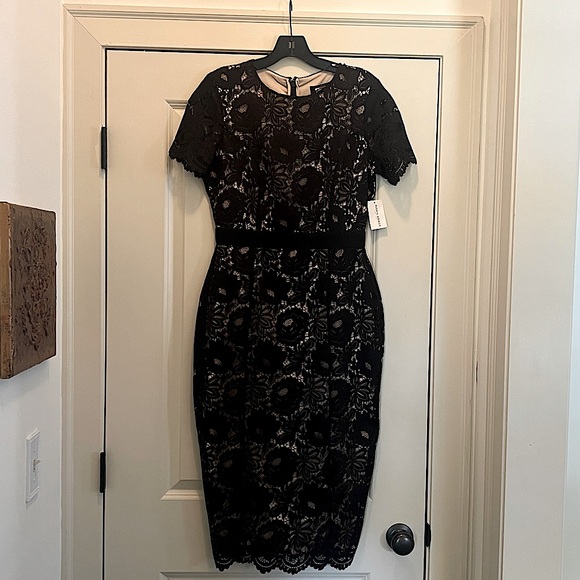 Alexia Admor Black and Cream Lace Midi Dress - Picture 2 of 5